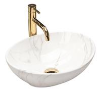 Rea Sofia lavabo 41x33.5 cm oval sobre encimera gris/piedra REA-U6597