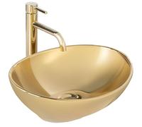 Rea Lavabo sobre Encimera Sofia Gold Lavabo de baño 410 x 345 x 150 mm Cerámica (Oro)
