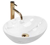 Rea Lavabo sobre Encimera Sofia Nature Mármol Lavabo de baño 410 x 345 x 150 mm Cerámica (imitación piedra)