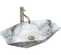 Rea LAVABO SOBRE ENCIMERA VEGAS GRANIT Lavabo de Baño 570 x 370 x 120 mm en Cerámica (Gris, imitación piedra)
