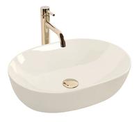 Rea Lisa lavabo 49x35 cm semicircular sobre encimera brillante REA-U4591