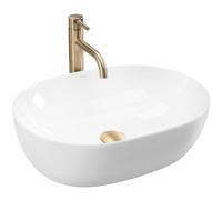 Rea Lisa Lavabo sobre Encimera para Baño 35 x 49 x 14 cm Cerámica (Blanco)