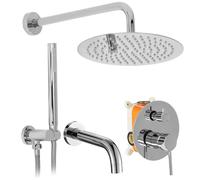 Rea Lungo conjunto bañera/ducha empotrado con rociador con efecto lluvia cromo REA-P6612