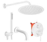 Rea Lungo conjunto bañera/ducha empotrado con termostato con rociador con efecto lluvia blanco REA-P6611