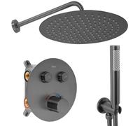 Rea Lungo conjunto de ducha empotrado con termostato con rociador con efecto lluvia || REA-P6385