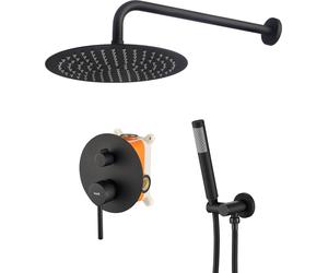 Rea Lungo conjunto de ducha empotrado negro REA-P4100