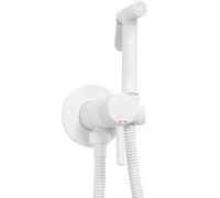 Rea LUNGO LOOP GRIFO DE BIDET EMPOTRADO BLANCO Pulverizador de Latón de Pared Mezclador de Agua Fría y Caliente con Ducha de Mano para Inodoro (Blanco)