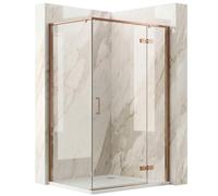 Rea - Mampara de ducha Rea Bruno 100x80 Cepillo Cobre - 78,5 x 98,5 x 195 cm