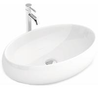 Rea Melania lavabo 60x40.5 cm oval sobre encimera blanco REA-U0656