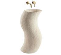 Rea Melody lavabo 49x39 cm circular exento marrón/beige mate REA-U5940