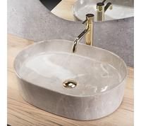 Rea Nadia lavabo 50x38 cm oval sobre encimera marrón/beige REA-U9241