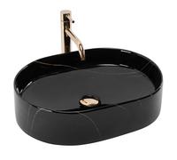 Rea Nadia lavabo 50x38 cm oval sobre encimera negro REA-U9240
