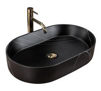 Rea Nadia lavabo 61x38.5 cm oval sobre encimera negro REA-U8565