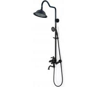 Rea Old Black conjunto bañera/ducha a pared con rociador con efecto lluvia negro REA-P2367