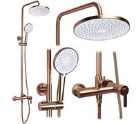 Rea Ontario conjunto de ducha a pared con rociador con efecto lluvia cobre REA-P9496