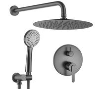 Rea Ontario conjunto de ducha empotrado con rociador con efecto lluvia grafito REA-P5504