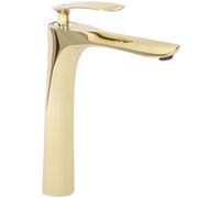 Rea ORBIT GOLD GRIFO DE LAVABO ALTO Grifo monomando para baño de latón Grifo monomando para lavado a mano ajustable en frío y caliente (dorado)