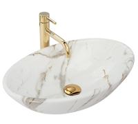 Rea Pamela lavabo 53x33 cm oval sobre encimera gris/piedra REA-U9685