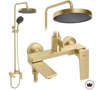 Rea Prime conjunto bañera/ducha a pared con rociador con efecto lluvia oro REA-P7624