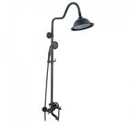 Rea Retro Old Black conjunto bañera/ducha a pared con rociador con efecto lluvia negro REA-P2366