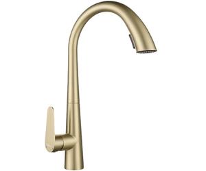 Rea ROSS BRUSH GOLD GRIFO DE COCINA Mezclador de fregadero de cocina de latón Mezclador monomando ajustable en frío y calor (dorado)