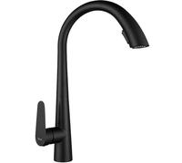 Rea ROSS GRIFO DE COCINA NEGRO Mezclador de fregadero de cocina de latón Mezclador monomando ajustable en frío y calor (negro)