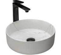 Rea Sami lavabo 36x36 cm circular sobre encimera gris/piedra REA-U8703