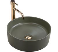 Rea Sami lavabo 36x36 cm circular sobre encimera verde REA-U4567