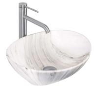 Rea Sofia lavabo 41x34.5 cm oval sobre encimera gris/piedra mate REA-U6362