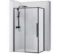Rea Solar Black cabina de ducha 100x80 cm rectangular negro semimate/vidrio transparente REA-K6310