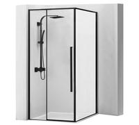Rea Solar Black cabina de ducha 90x90 cm cuadrada negro semimate/vidrio transparente REA-K6412