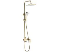 Rea Storm conjunto bañera/ducha a pared con rociador con efecto lluvia oro REA-P9536