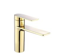 Rea STORM GOLD GRIFO DE LAVABO BAJO Mezclador de baño de latón Grifo monomando de lavado a mano ajustable en frío y caliente (oro claro)