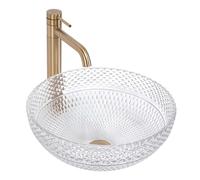 Rea Sue lavabo 40x40 cm circular sobre encimera brillante REA-U4702