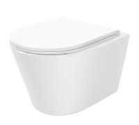 Rea Tito taza de inodoro con asiento de cierre suave suspendido sin reborde blanco brillante REA-C6800