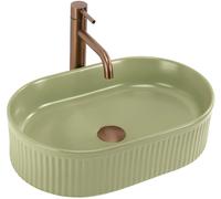 Rea Vanda lavabo 49x31 cm oval sobre encimera verde REA-U3612