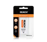 Reach Dentotape hilo dental encerado con superficie de limpieza extra ancha para grandes espacios entre los dientes, sin sabor, 100 yardas