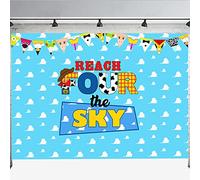 Reach Four The Sky - Telón de Fondo Inspirado en Juguetes para Fiesta de 4º cumpleaños para niños y niñas, decoración de cumpleaños de 4 x 3 pies