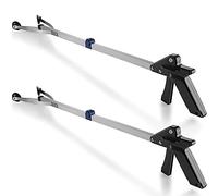 Reacher Grabber Tool - (2 unidades) - Dispositivo de agarre - Garra plegable ligera y duradera que extiende el alcance del brazo hasta 32 pulgadas, ideal para interior y exterior para alcanzar ayuda