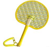 ReachMall Abanico de paja tradicional tejido a mano ligero para hacer brisa de verano, adorno colgante portátil, diseño bohemio, vacaciones, 30,5 x 21 cm (C)