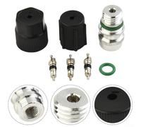 ReachMall AC A/C Cap and Valve Core Seal Kit, 7 piezas R134a Service Set Durable-O-Rings Direct Replacement, For Vehicle Air Conditioning Repair