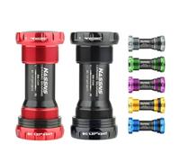 ReachMall Eje inferior, aleación de aluminio BSA roscada para carcasa de 68-73 mm, eje de 24 mm compatible con Shimano/SRAM, color negro