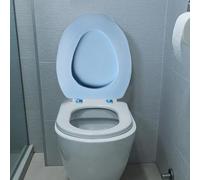 ReachMall Funda suave para asiento de inodoro, almohadilla acolchada impermeable de EVA, diseño limpio y extraíble para asientos de baño estándar, blanco o azul