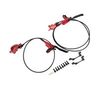 ReachMall Juego de frenos hidráulicos para bicicleta de montaña, pinza de disco de aceite de 4 pistones, aleación de aluminio, tubo de 800 mm y 1450 mm para entusiastas del ciclismo y principiantes