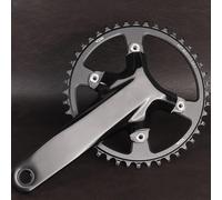 ReachMall Plato de bicicleta de carretera 110BCD de 4 pernos estrechos y anchos de aleación de aluminio CNC, diseño anticaídas, para bielas redondas individuales de 9, 10, 11 velocidades
