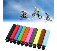 ReachMall Puños de silicona de espuma suave para manillar de bicicleta, cubierta antideslizante e impermeable para bicicleta de carretera MTB de 22,2 mm, 130 mm de longitud, color negro