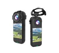 ReachMall Tapa protectora de lente para Insta360 X4, cubierta de vidrio templado óptico, accesorio de cámara resistente a los arañazos, color negro