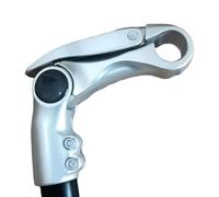 ReachMall Vástago de bicicleta ajustable, elevador de 0 a 90 grados para horquilla de 28,6 mm y manillar de 25,4 mm, cuello de cisne de aleación de aluminio, color plateado