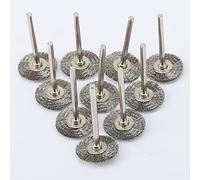 REACHYEA 10 cepillos giratorios de acero inoxidable de 22 mm para pulir, rueda de alambre para mini taladro, herramientas Dremel, accesorios de lijado