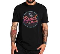 React Was A Mistake T Shirt Funny Computer Code Nerd Geek Gift Retro tee Tops 100% Cotton Soft Casual Short Sleeve Size Black 3XL